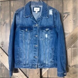 Topshop Distressed Blue Jean Jacket